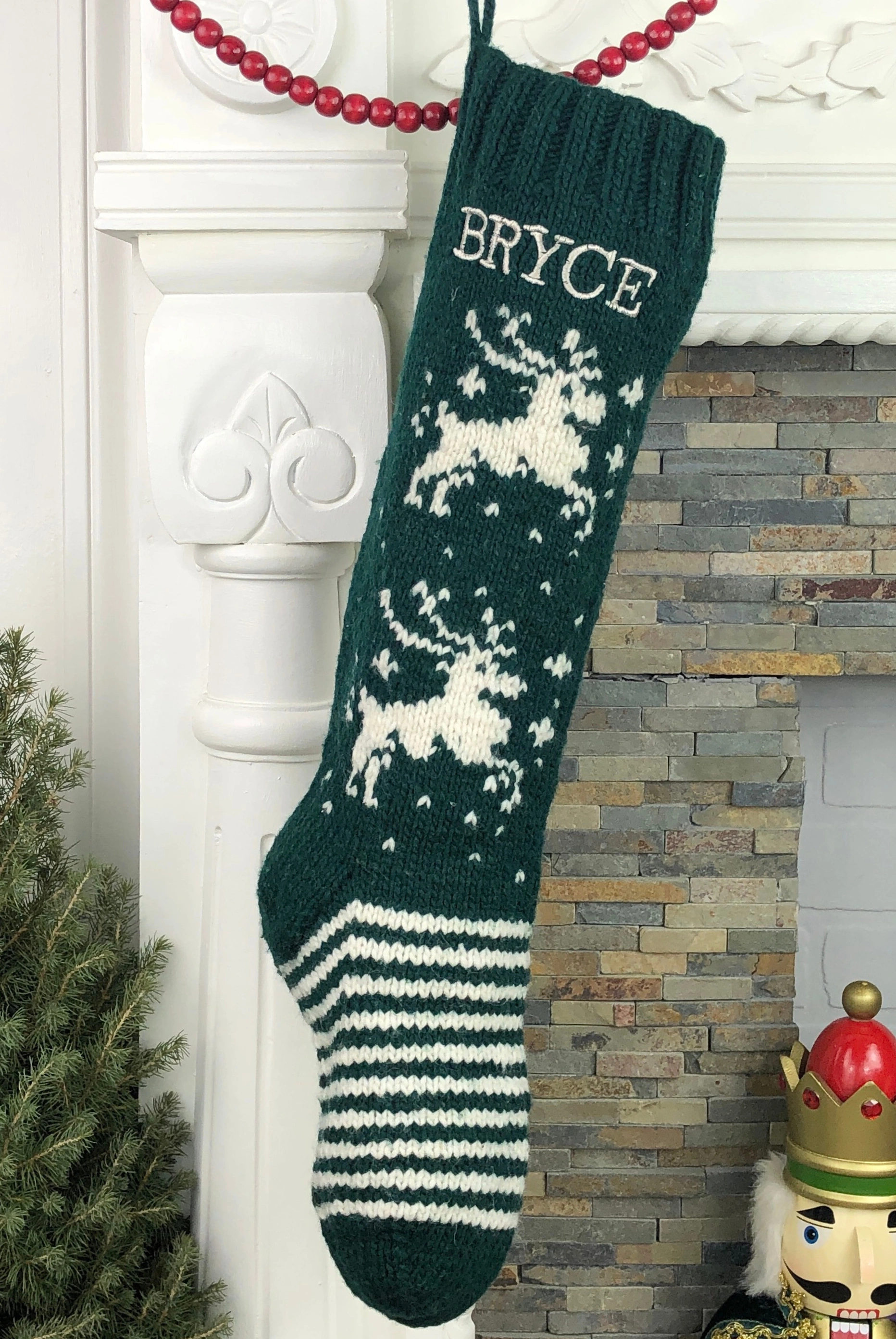 Festive Reindeer Stocking: Personalized Christmas Cheer!